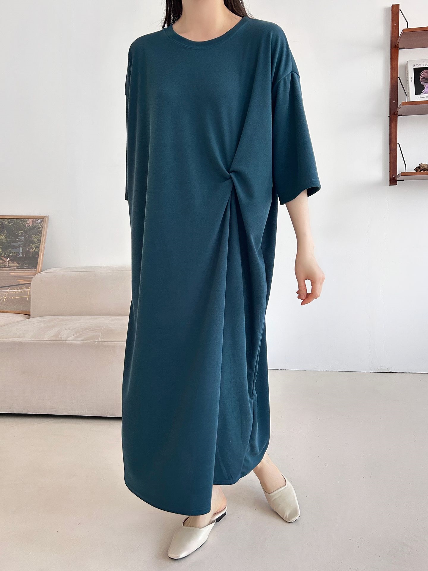 ラウンドネックロングツイスト5分丈ワンピース | 詳細画像32