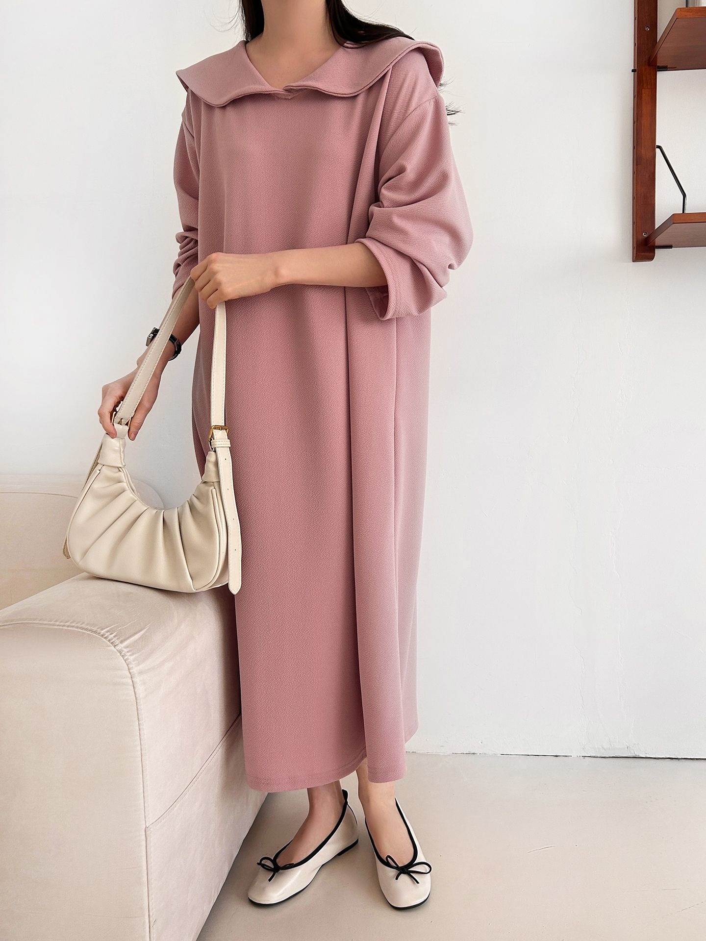 セーラーカラー長袖ワンピース | 詳細画像5