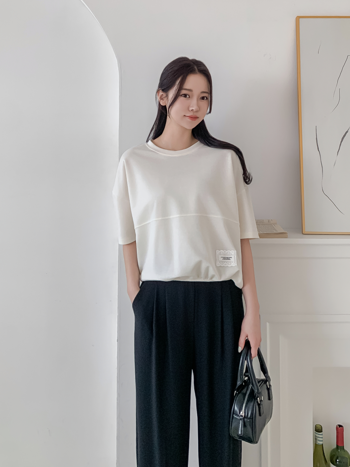 ラウンドネックゴムパッチライン半袖スウェット | 詳細画像2