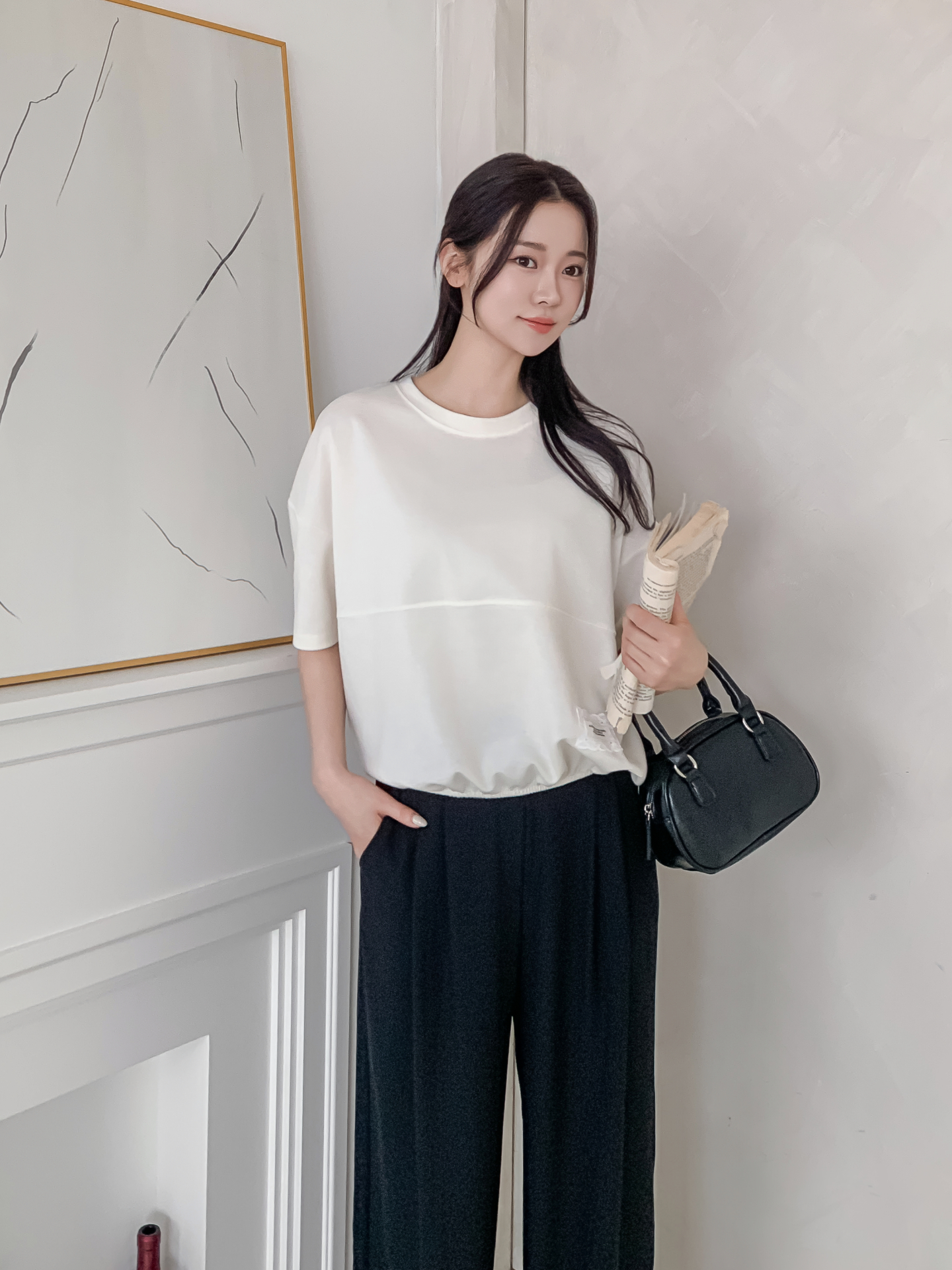 ラウンドネックゴムパッチライン半袖スウェット | 詳細画像5