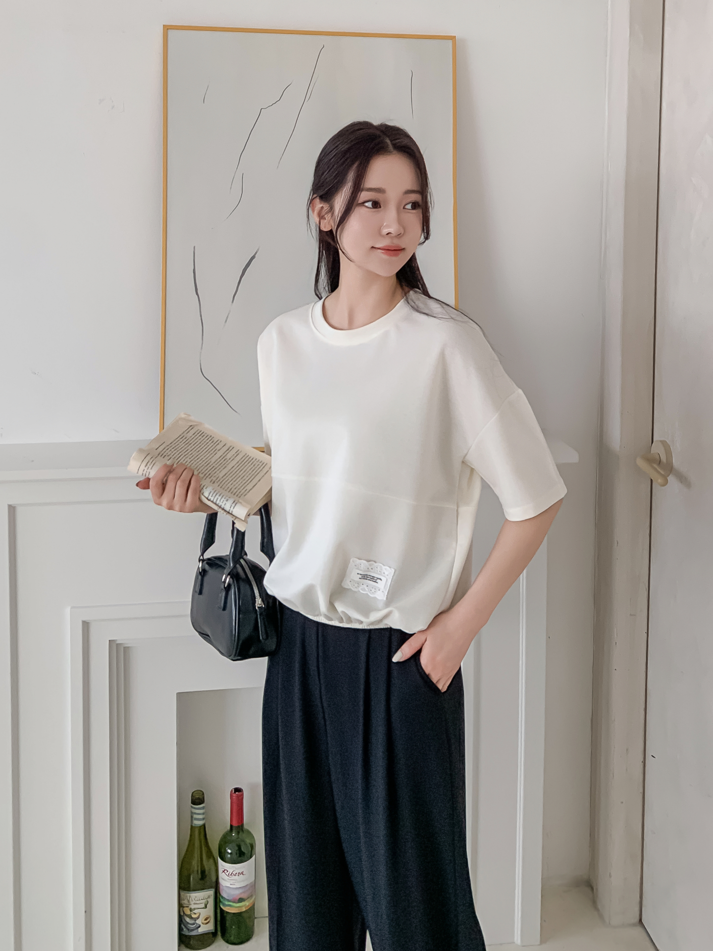 ラウンドネックゴムパッチライン半袖スウェット | 詳細画像6