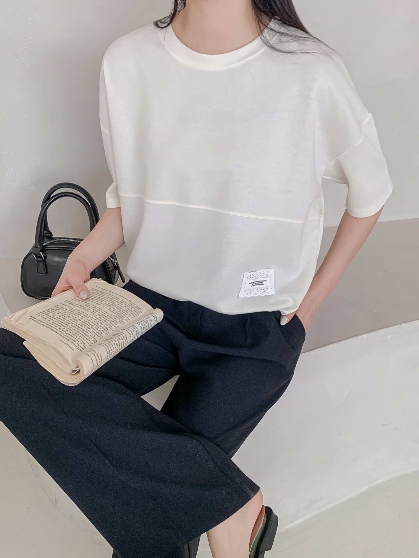 ラウンドネックゴムパッチライン半袖スウェット | 詳細画像14