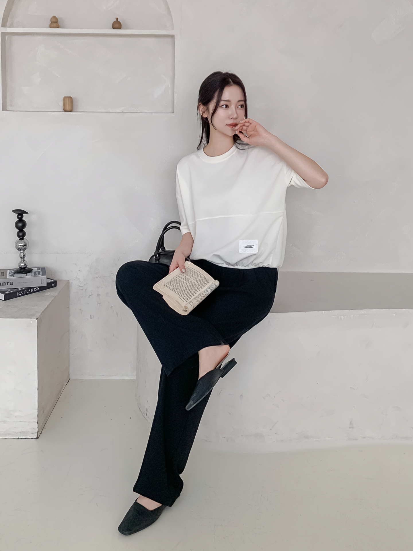 ラウンドネックゴムパッチライン半袖スウェット | 詳細画像7