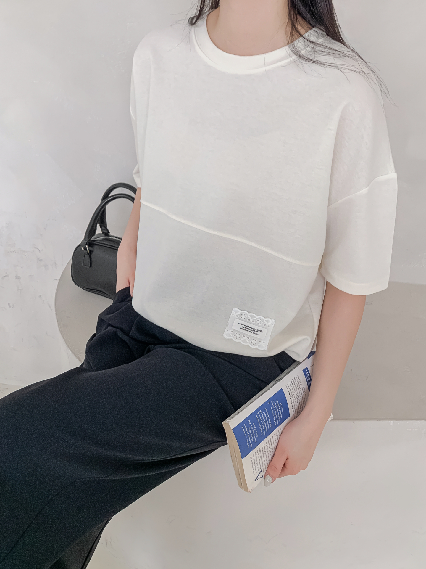 ラウンドネックゴムパッチライン半袖スウェット | 詳細画像10