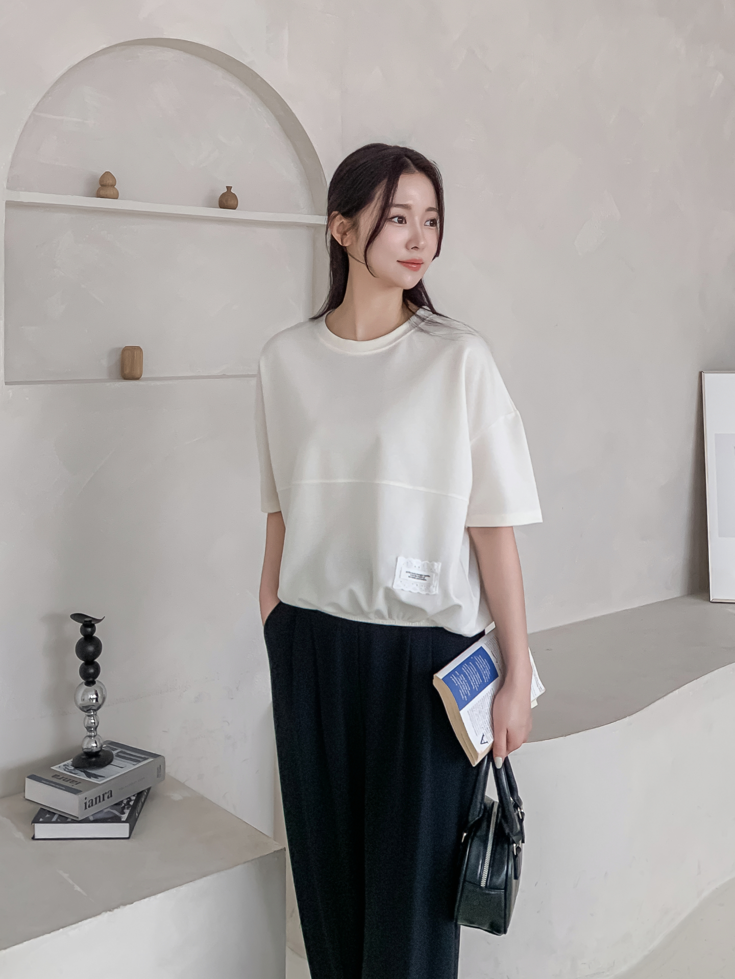 ラウンドネックゴムパッチライン半袖スウェット | 詳細画像11