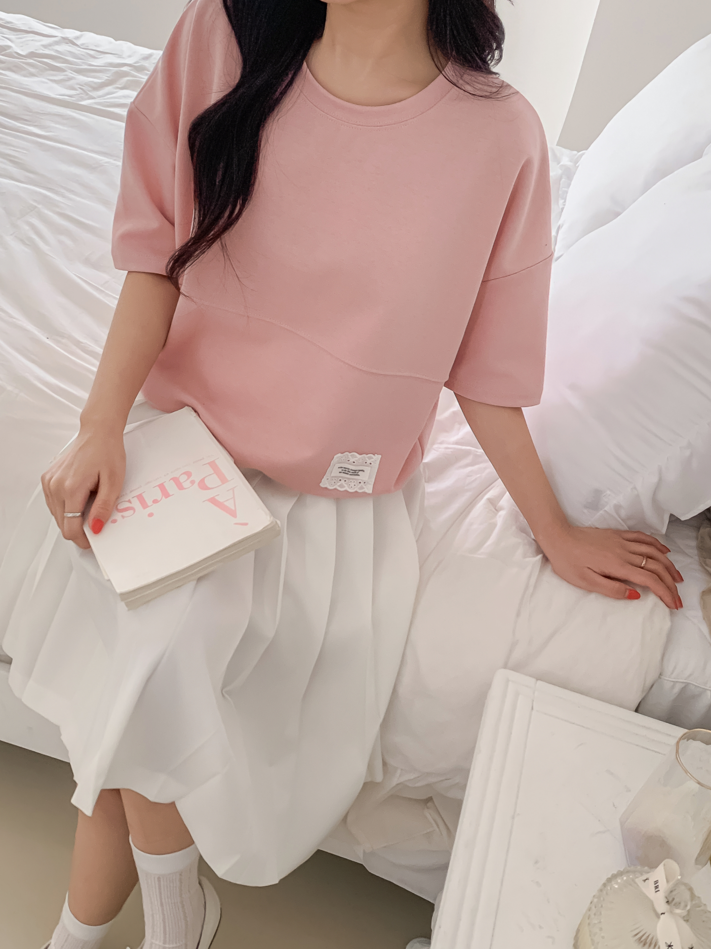 ラウンドネックゴムパッチライン半袖スウェット | 詳細画像34