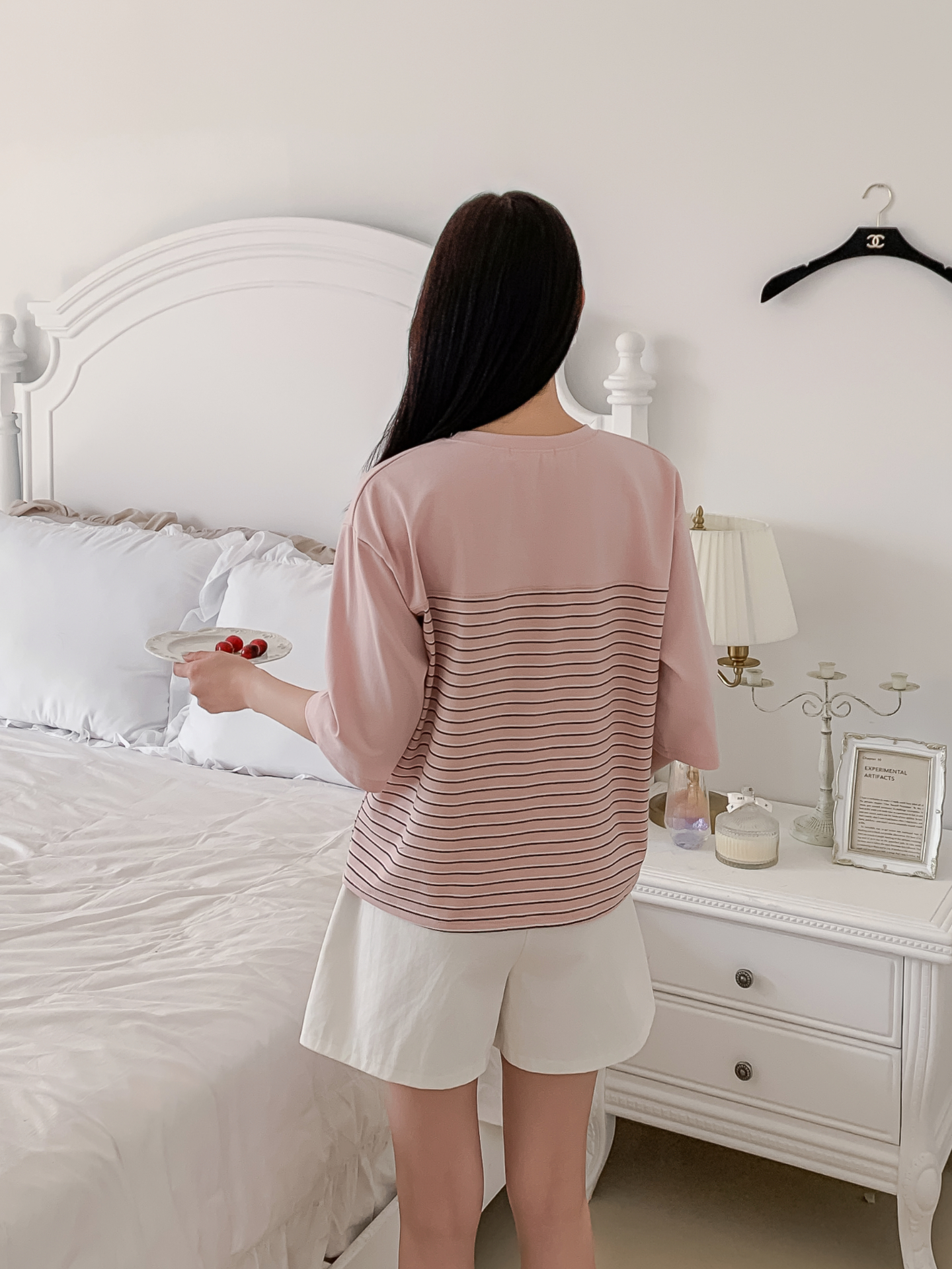 ラウンドネック7分袖ボーダーTシャツ | 詳細画像5