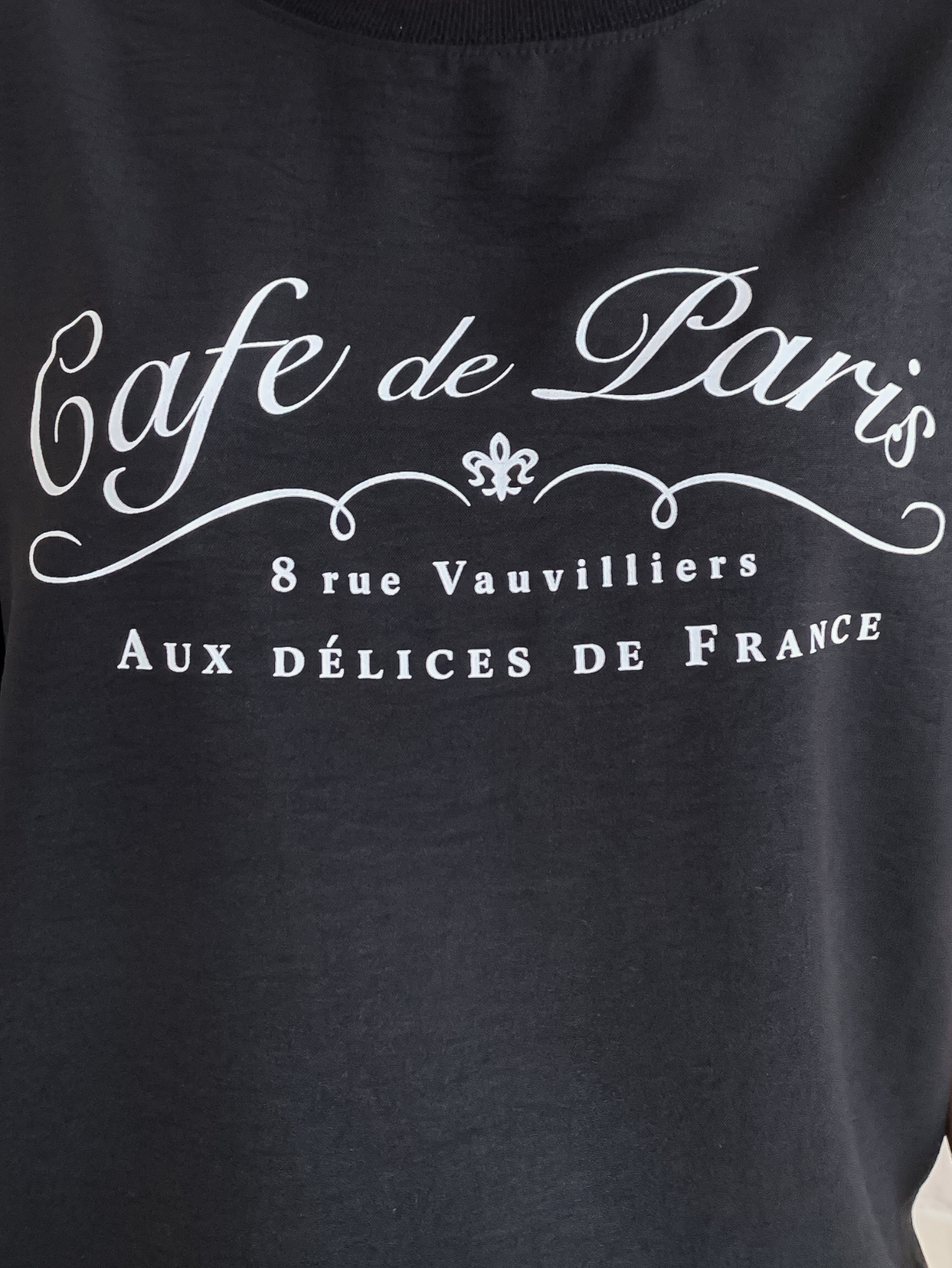 ラウンドネックパフスリーブルーズ半袖レタリングブラウス | 詳細画像14