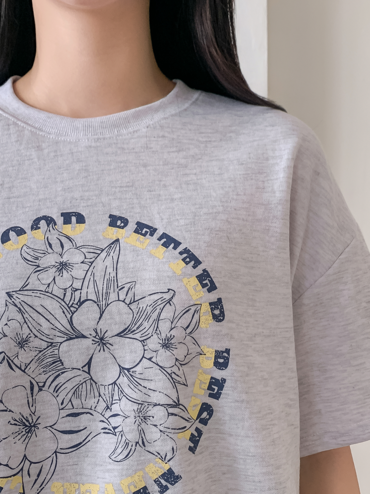 ラウンドネックルーズ半袖ドロップショルダープリントスウェット | 詳細画像35