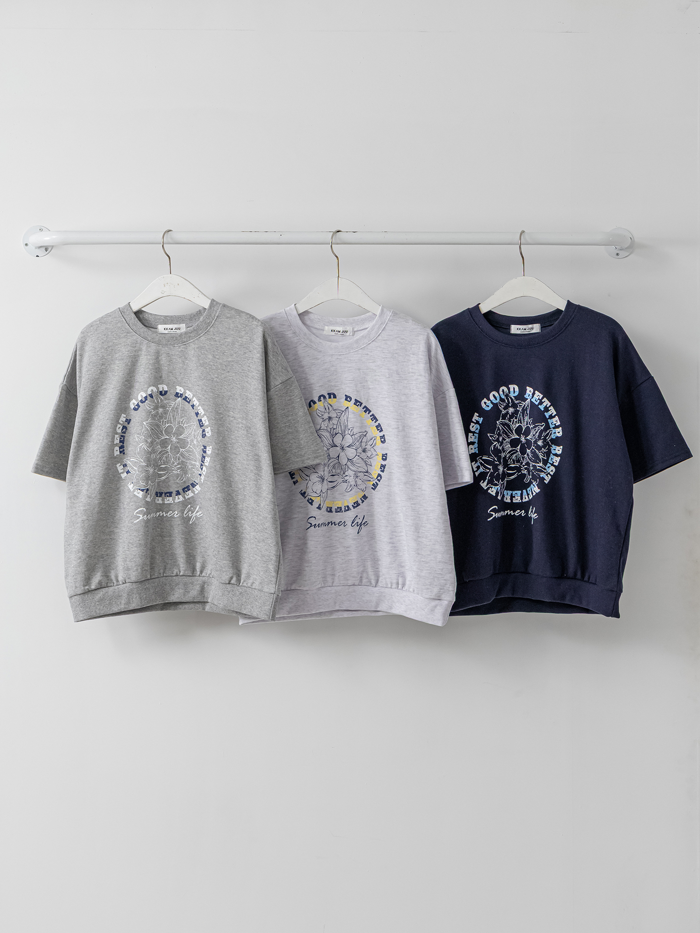 ラウンドネックルーズ半袖ドロップショルダープリントスウェット | 詳細画像40