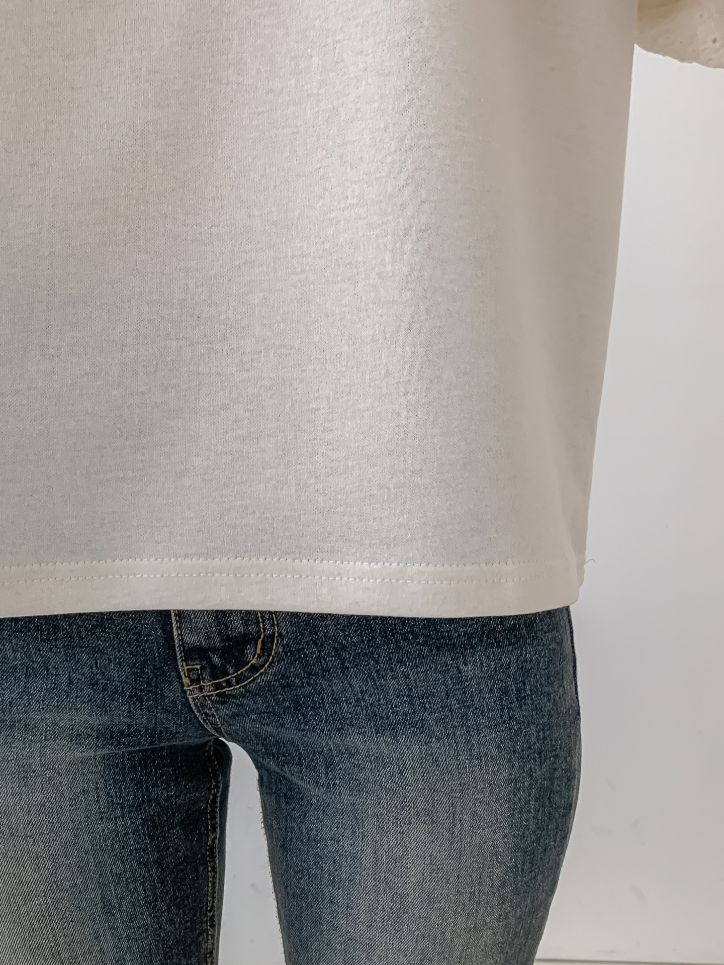 コンビラウンドネックパンチングパフスリーブルーズ半袖ブラウス | 詳細画像12