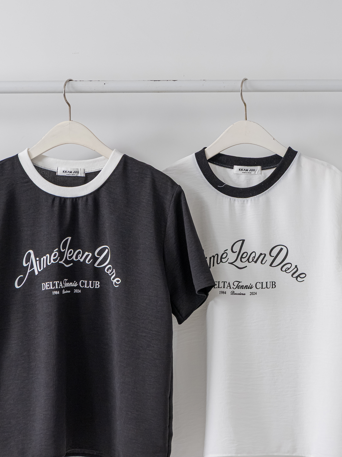 ラウンドネックルーズ半袖レタリング配色ブラウス | 詳細画像19