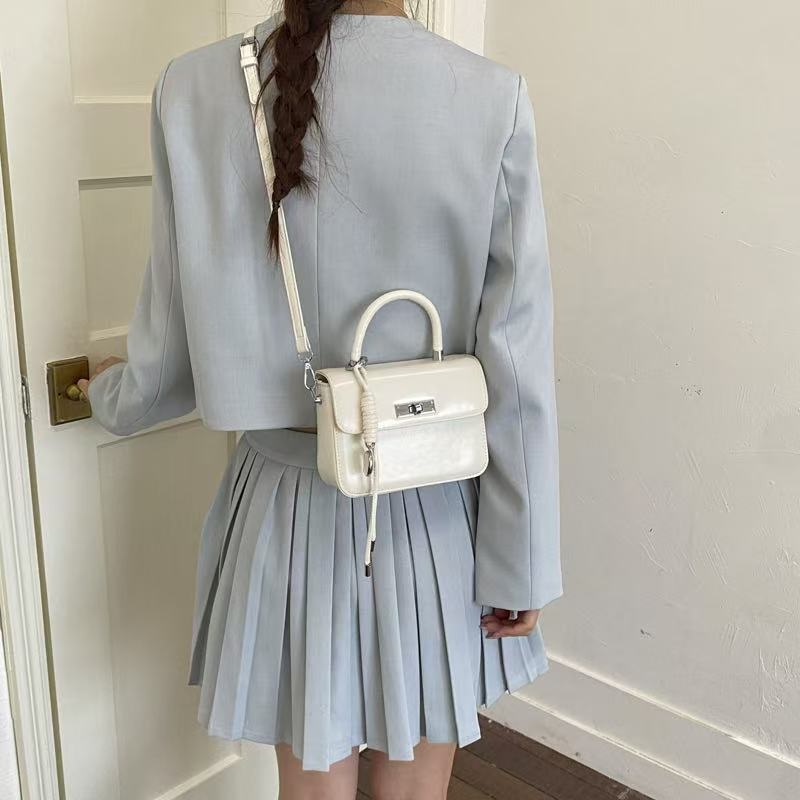 レザー調グロスノットDリング無地ショルダーバッグストラップセット(バックルあり) | 詳細画像2