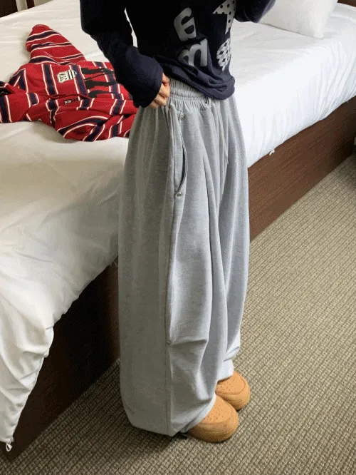 コットンドローストリングポケットウエストゴムワイドパンツトレーニング | banincci | 詳細画像1