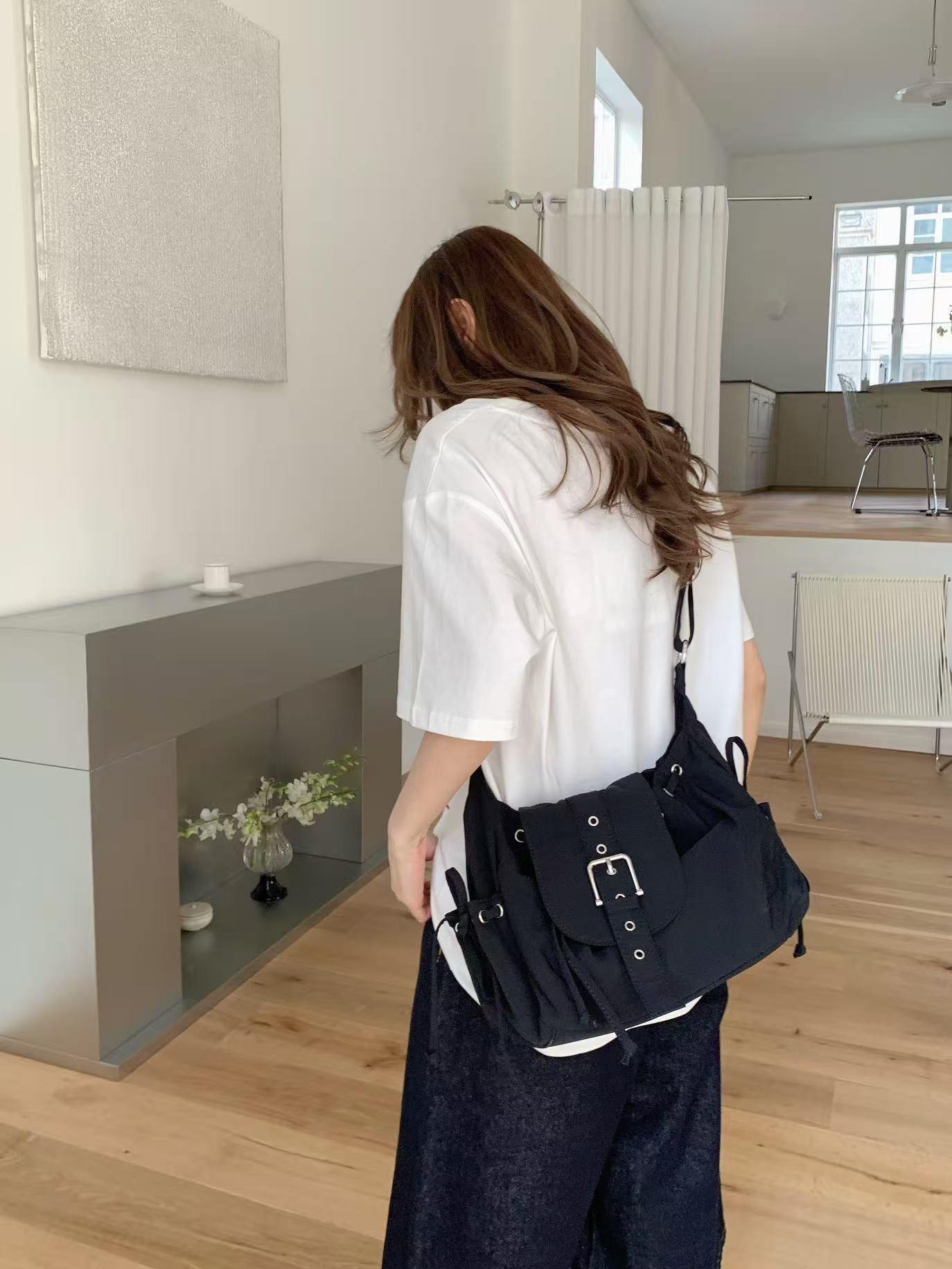 ナイロンベルトドローストリングポケットショルダーバッグ | 詳細画像5