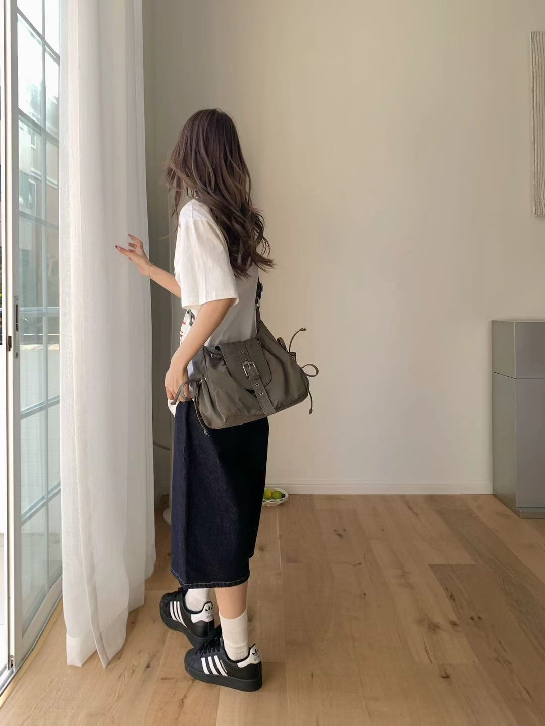 ナイロンベルトドローストリングポケットショルダーバッグ | 詳細画像7