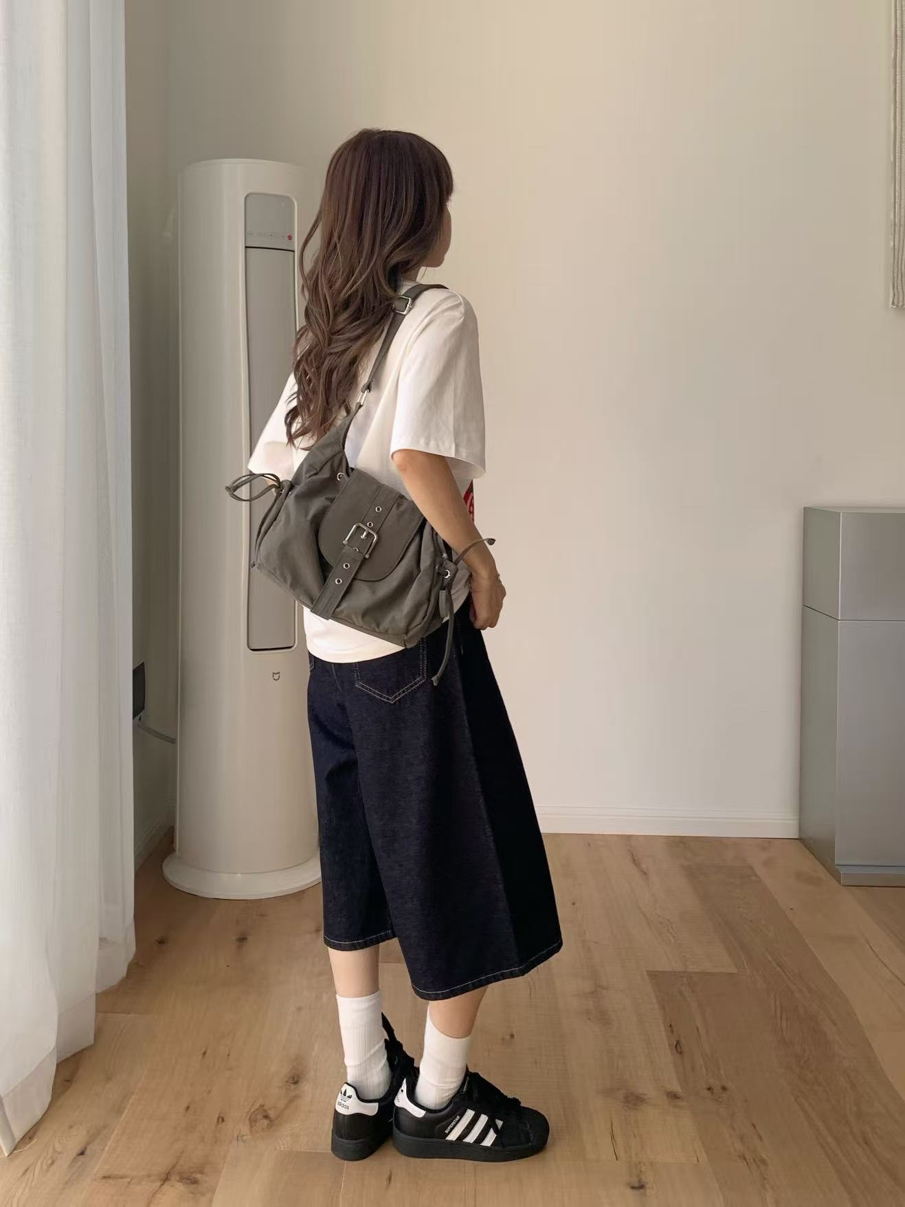 ナイロンベルトドローストリングポケットショルダーバッグ | 詳細画像11