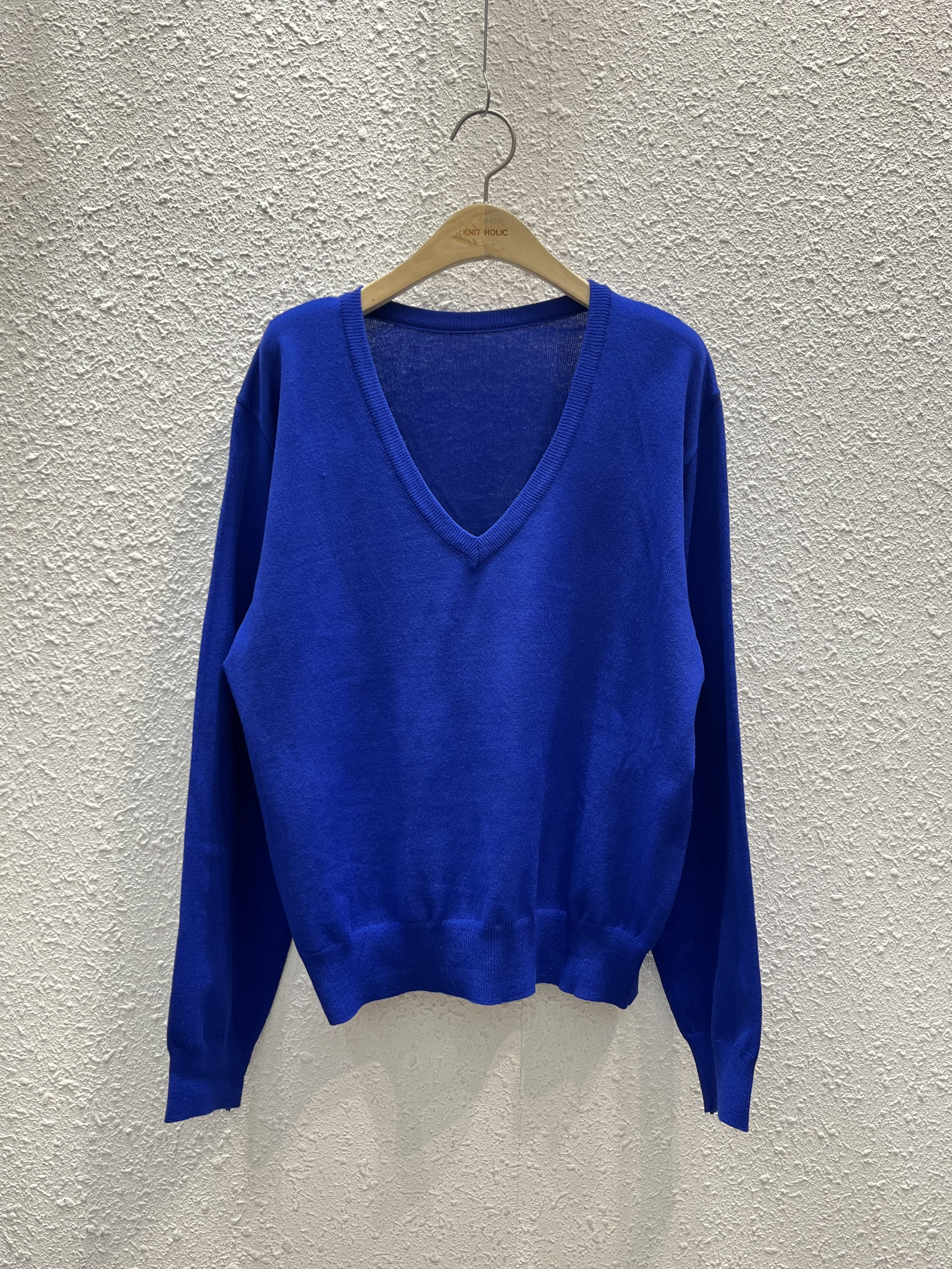 Vネックルーズ長袖無地ニット | 詳細画像12