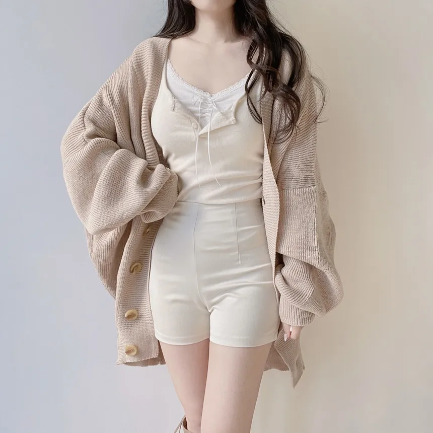 ウール混ボクシールーズVネックカーディガン | mirangmirang | 詳細画像14