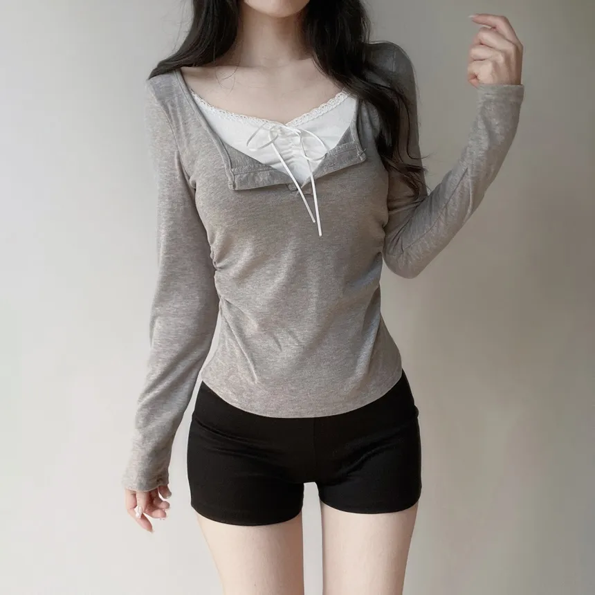 ウール混ボクシールーズVネックカーディガン | mirangmirang | 詳細画像25