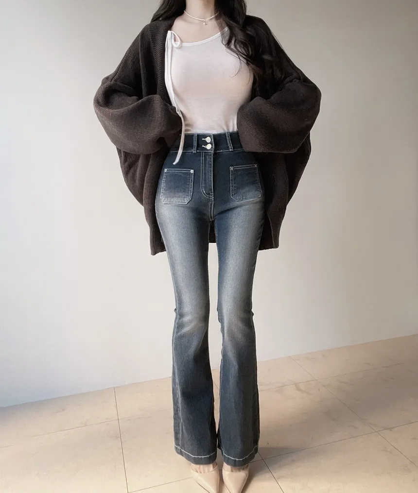 ウール混ボクシールーズVネックカーディガン | mirangmirang | 詳細画像44