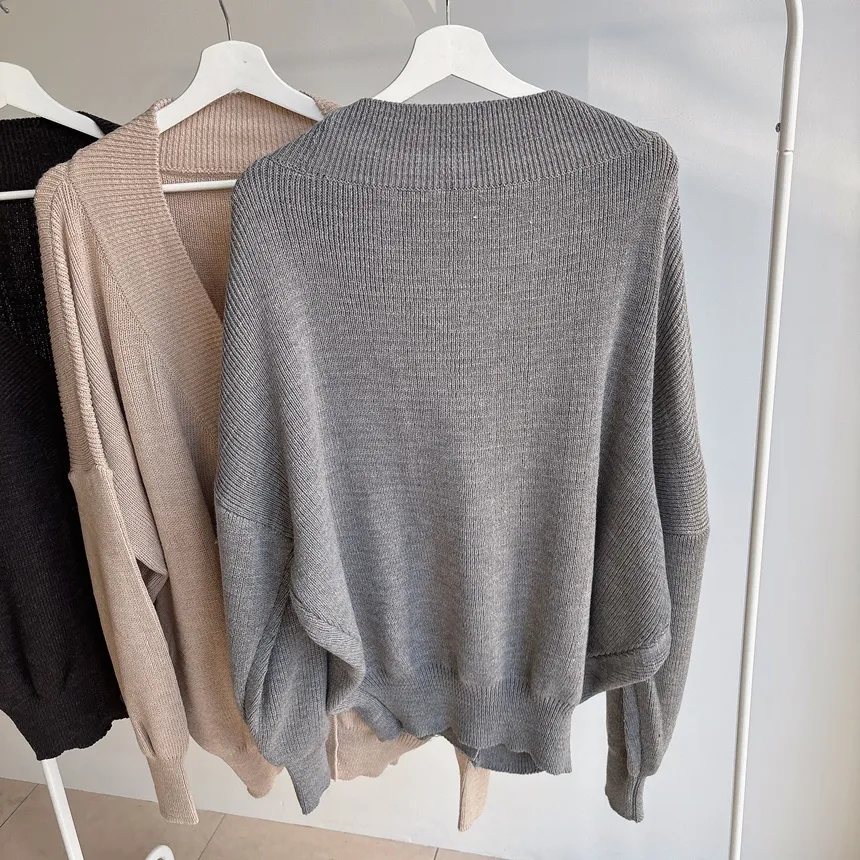 ウール混ボクシールーズVネックカーディガン | mirangmirang | 詳細画像53