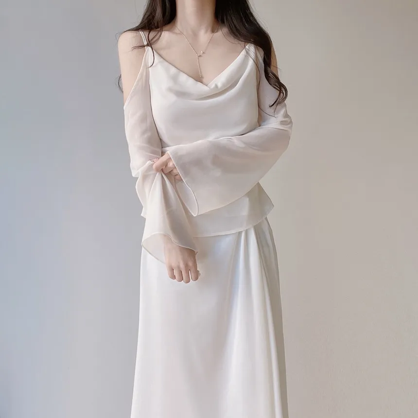 シルキーツイストフレアロングウエストゴムスカート | mirangmirang | 詳細画像20