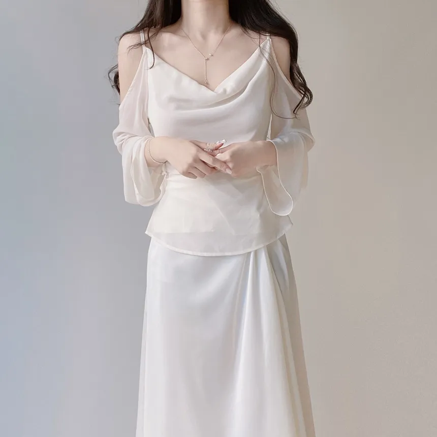 シルキーツイストフレアロングウエストゴムスカート | mirangmirang | 詳細画像21