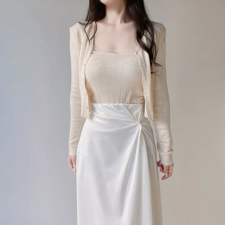 シルキーツイストフレアロングウエストゴムスカート | mirangmirang | 詳細画像22