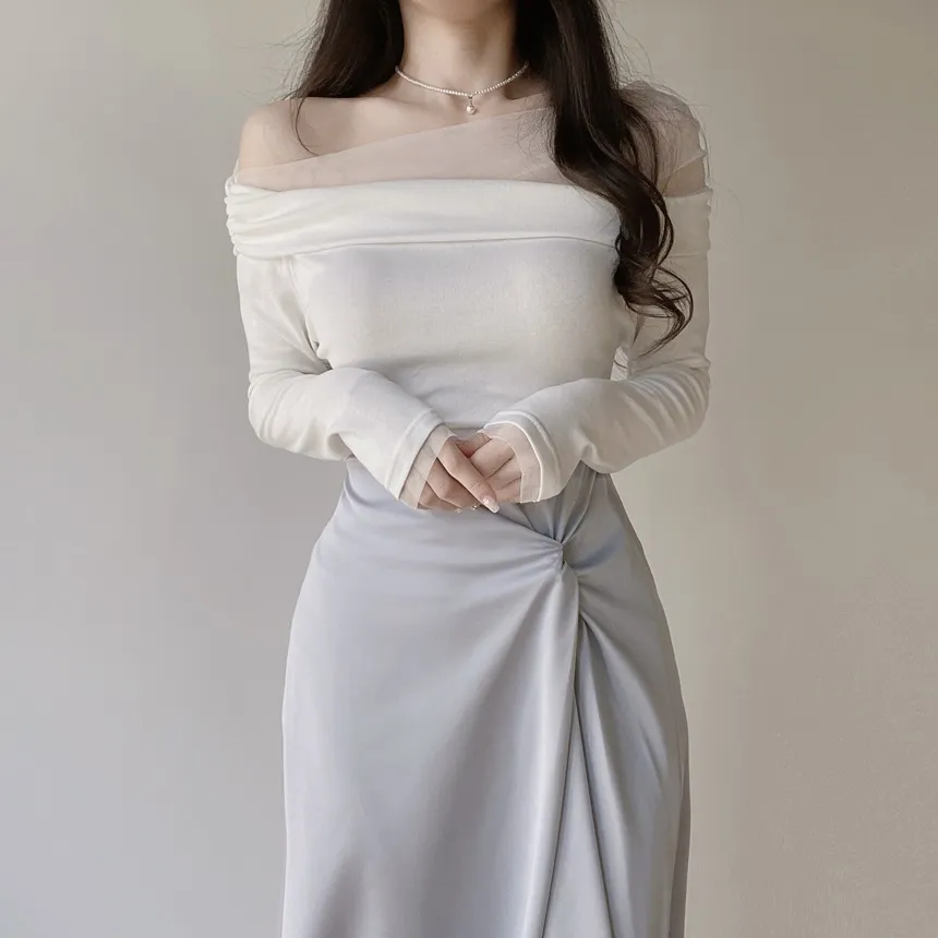 シルキーツイストフレアロングウエストゴムスカート | mirangmirang | 詳細画像34