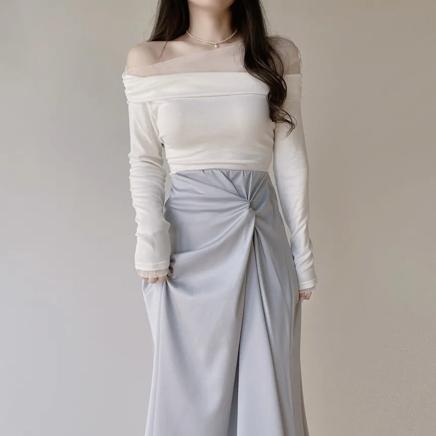 シルキーツイストフレアロングウエストゴムスカート | mirangmirang | 詳細画像40