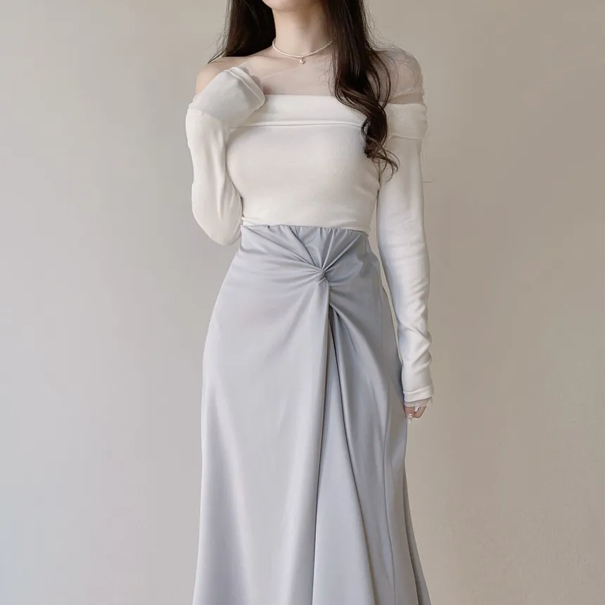 シルキーツイストフレアロングウエストゴムスカート | mirangmirang | 詳細画像41