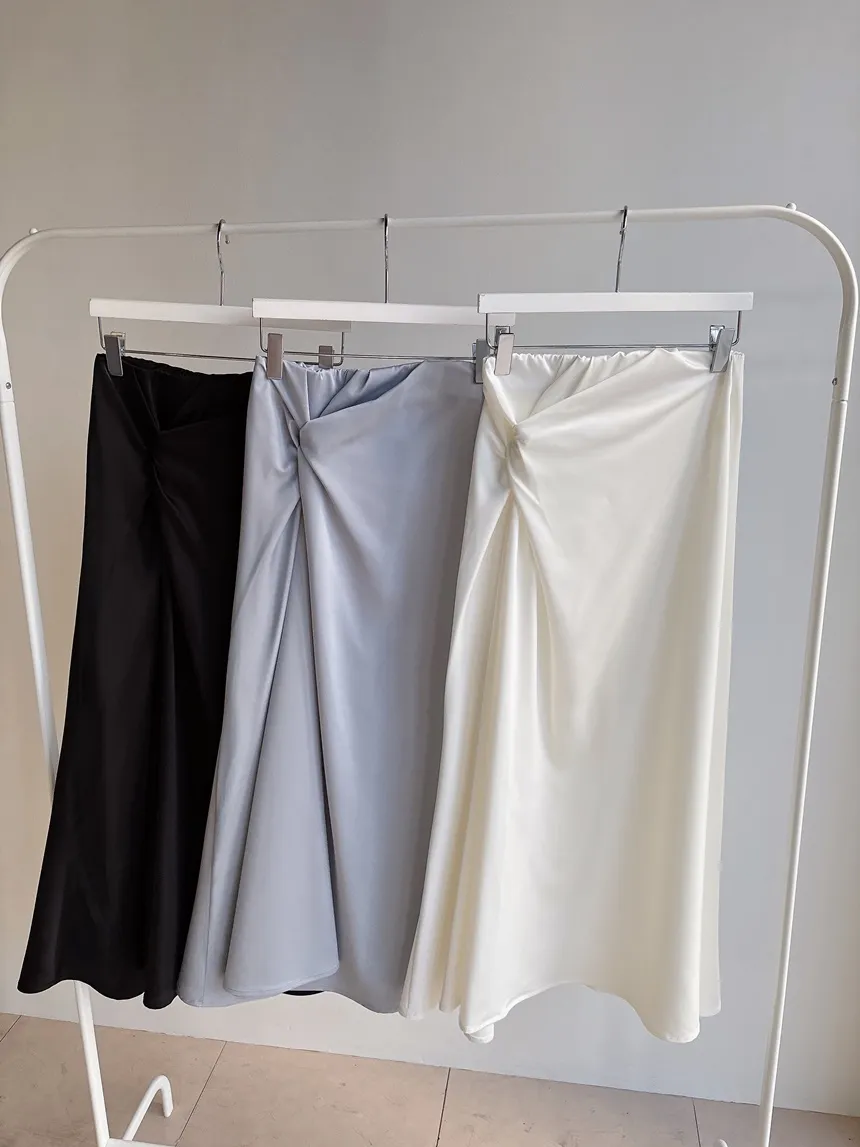 シルキーツイストフレアロングウエストゴムスカート | mirangmirang | 詳細画像42