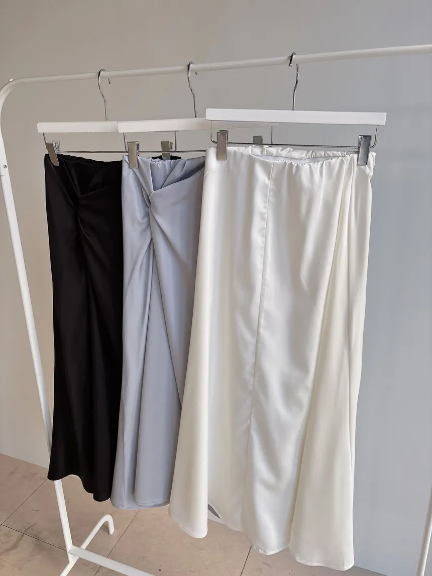 シルキーツイストフレアロングウエストゴムスカート | mirangmirang | 詳細画像45