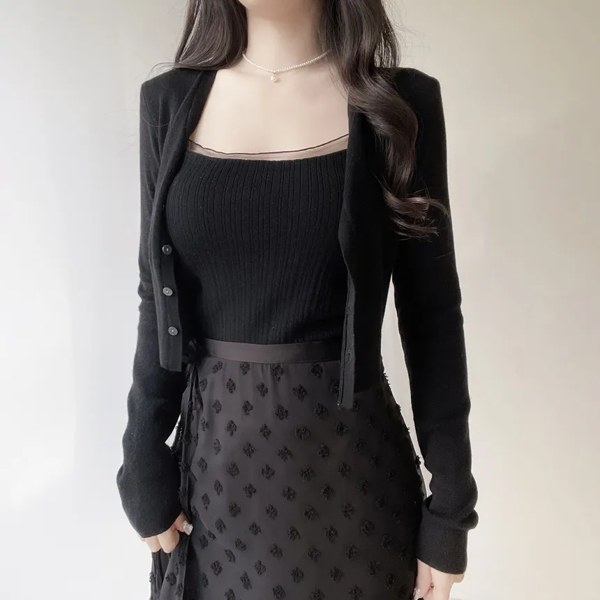 ラップ調リボン(固定)サイドジップロング花柄刺繍スカート | mirangmirang | 詳細画像23