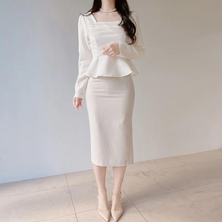 ツイードVネック肩パッドフェイクポケットジャケット | mirangmirang | 詳細画像56