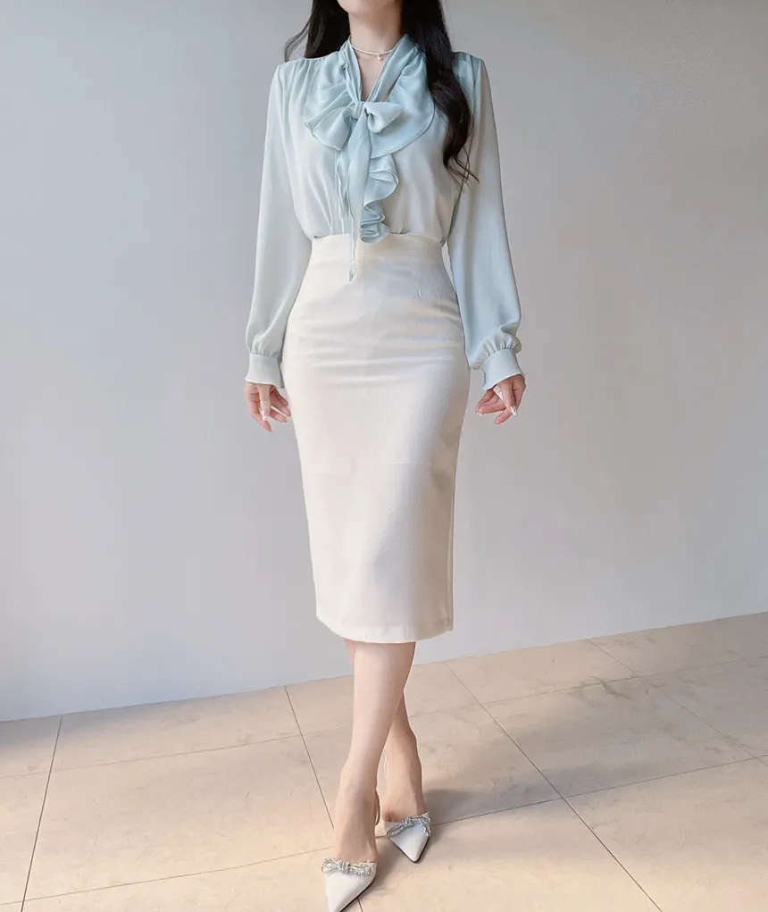 ツイードHラインミディスリットシンプルスカート | mirangmirang | 詳細画像6