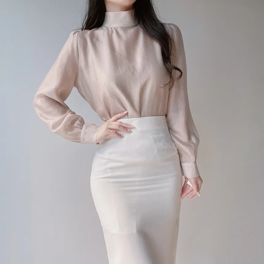 ツイードHラインミディスリットシンプルスカート | mirangmirang | 詳細画像26