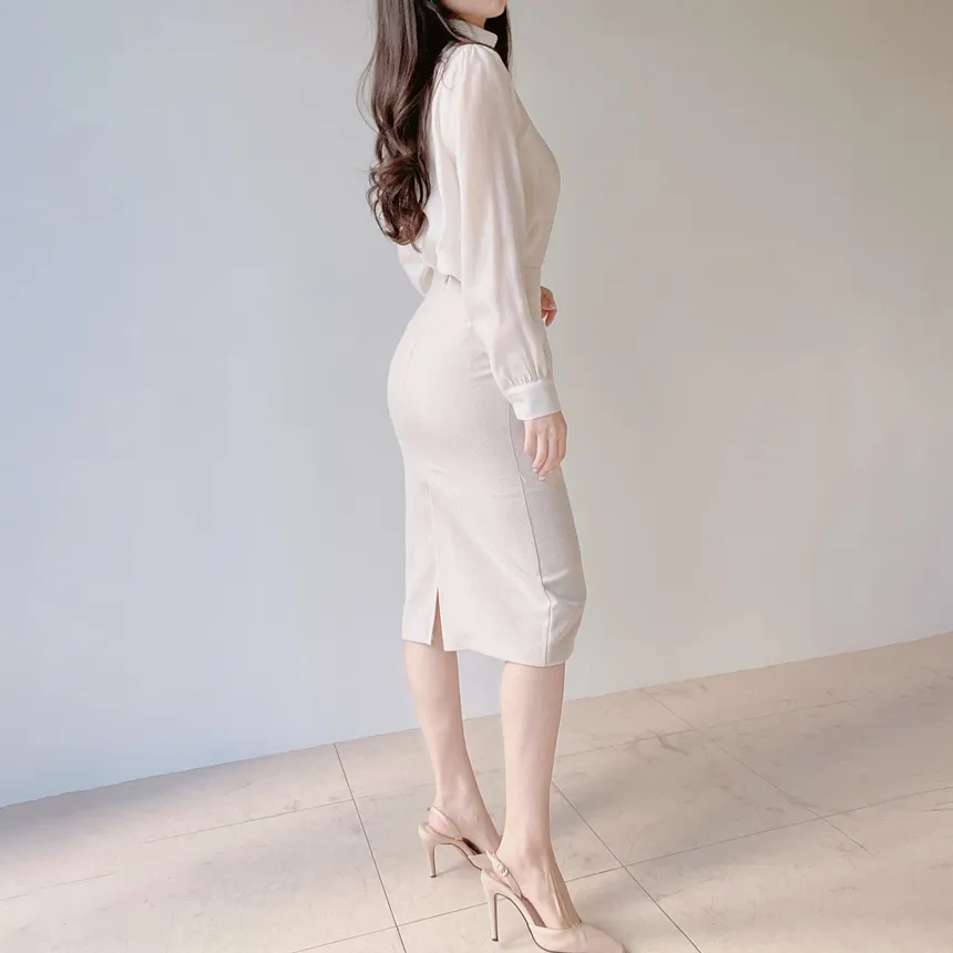 ツイードHラインミディスリットシンプルスカート | mirangmirang | 詳細画像37