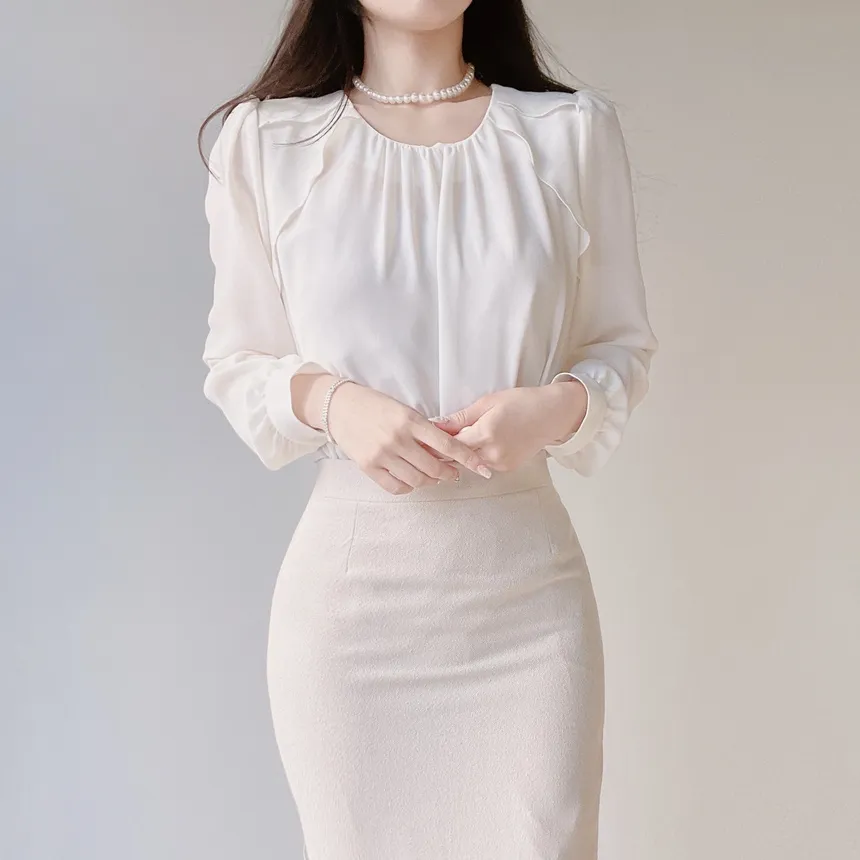 ツイードHラインミディスリットシンプルスカート | mirangmirang | 詳細画像42