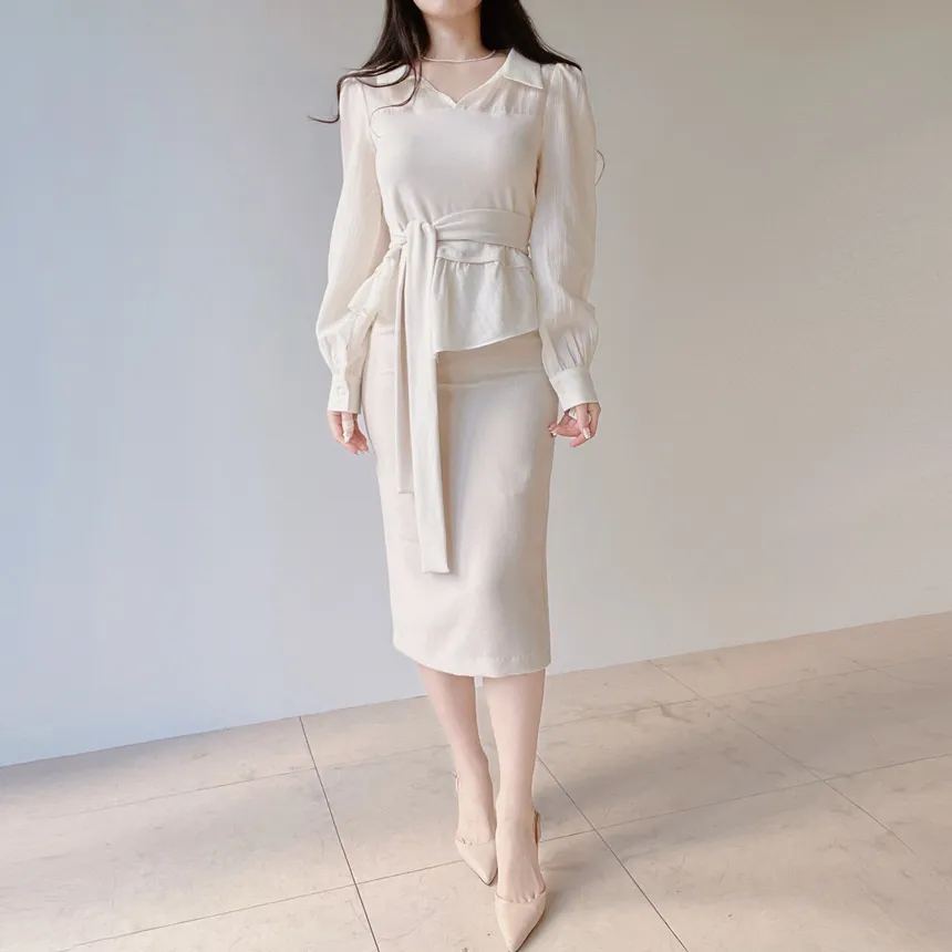 ツイードHラインミディスリットシンプルスカート | mirangmirang | 詳細画像58