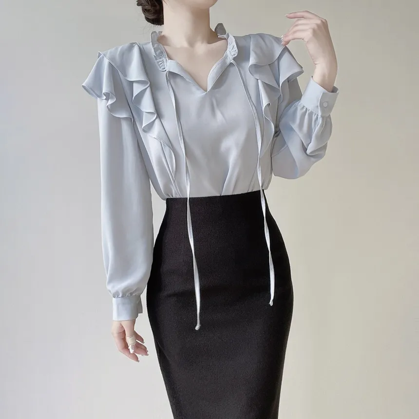 ツイードHラインミディスリットスカート | mirangmirang | 詳細画像24