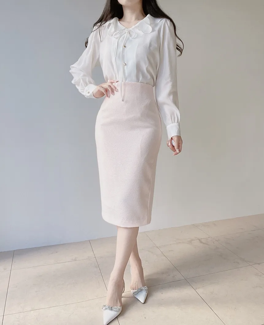 ツイードHラインミディスリットスカート | mirangmirang | 詳細画像53