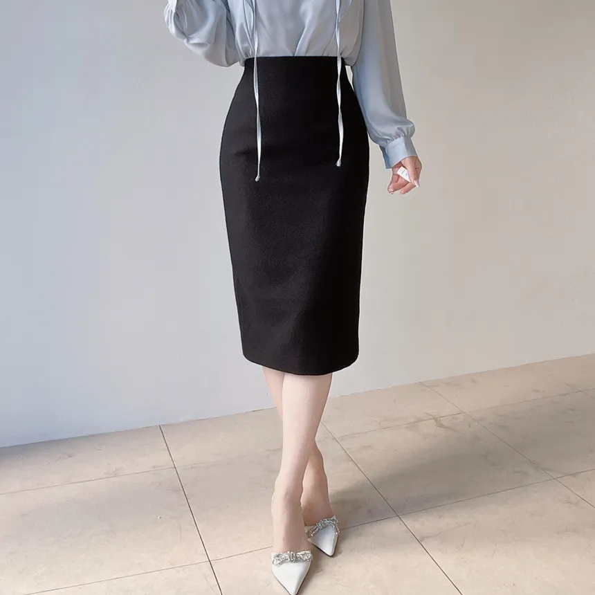 ツイードラウンドネックパール調ボタン肩パッドペプラムジャケットスカーフ付 | mirangmirang | 詳細画像26