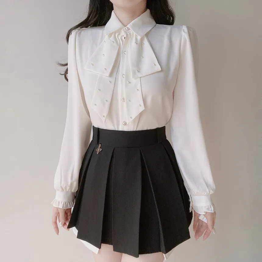 Vネックゴールドボタンクロップドフェイクポケットジャケット | mirangmirang | 詳細画像7