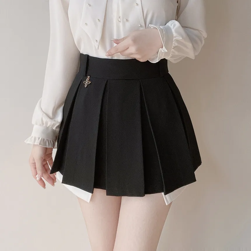 Vネックゴールドボタンクロップドフェイクポケットジャケット | mirangmirang | 詳細画像10