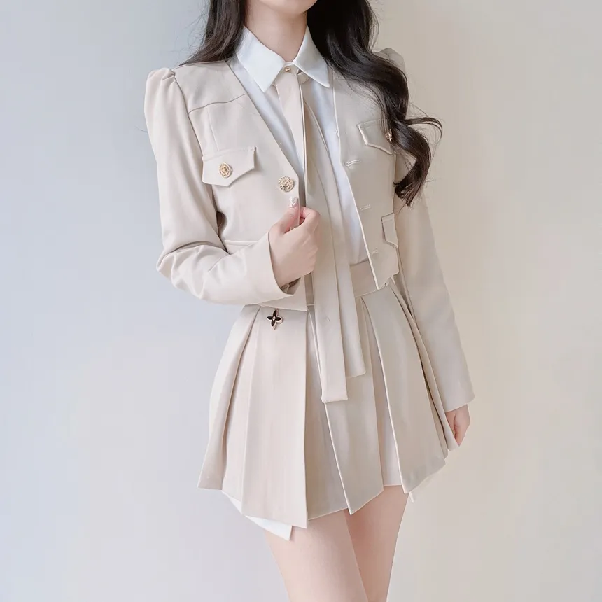 ミニプリーツペンダント配色スカート | mirangmirang | 詳細画像16