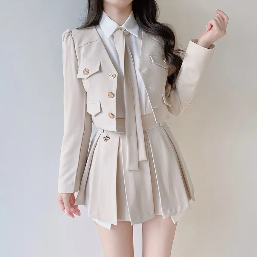 ミニプリーツペンダント配色スカート | mirangmirang | 詳細画像18