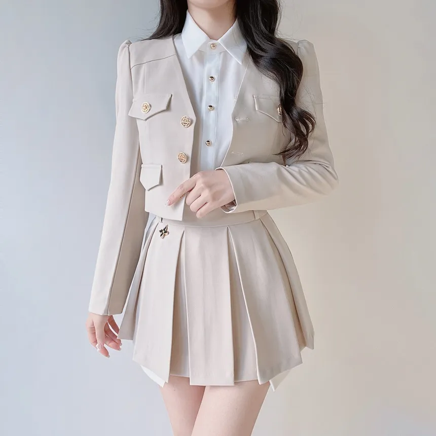 ミニプリーツペンダント配色スカート | mirangmirang | 詳細画像22