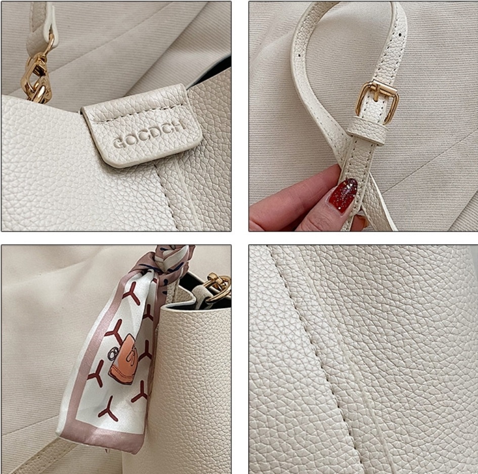 レザー調ボウタイラインDリングショルダーバッグ | 詳細画像16